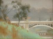 Clarice Beckett Punt Road Bridge oil painting on canvas